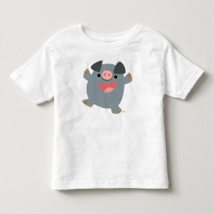 Bouncy Cartoon Pig children T-shirt