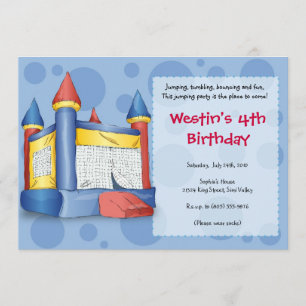 Bouncy Fun - for Boys! Invitation