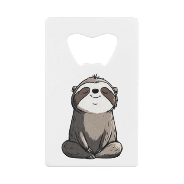 Bound angle yoga sloth  credit card bottle opener (Front)