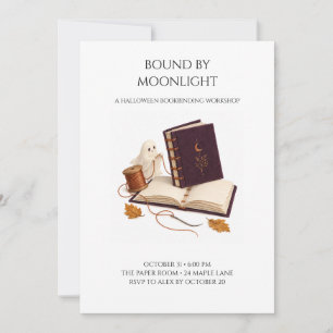 Bound by Moonlight Halloween Bookbinding Workshop Invitation