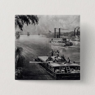 Bound Down the River 2 Inch Square Button