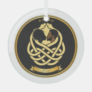 Bound Forever Badge Glass Christmas Ornament
