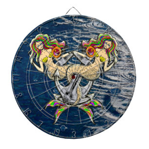 Bound Mermaids - Nautical Design for Ocean Lovers Dartboard
