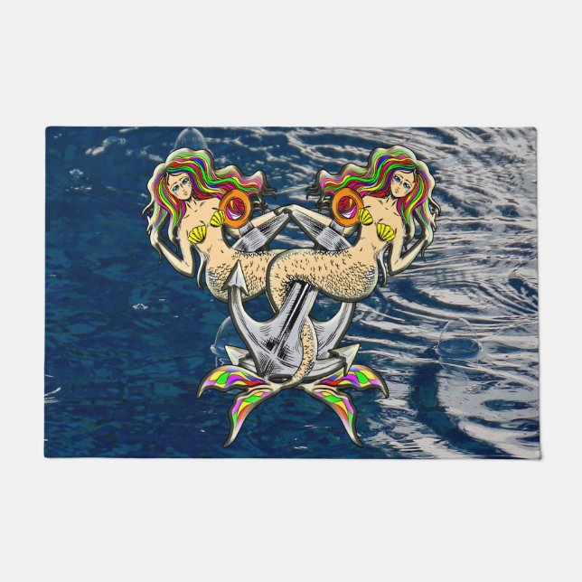 Bound Mermaids - Nautical Design for Ocean Lovers Doormat (Front)