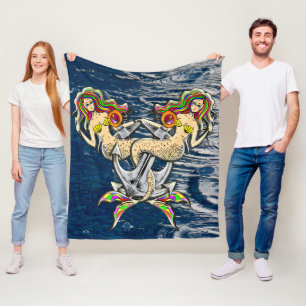 Bound Mermaids - Nautical Design for Ocean Lovers Fleece Blanket