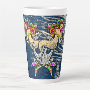 Bound Mermaids - Nautical Design for Ocean Lovers Latte Mug