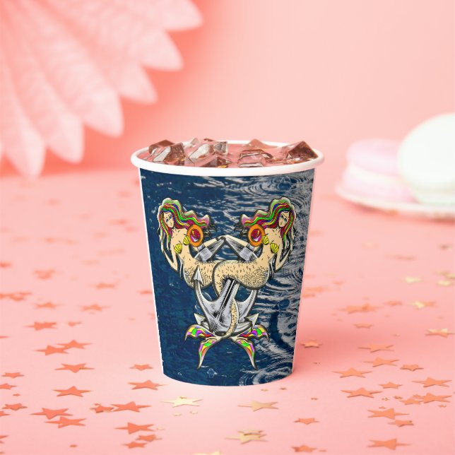 Bound Mermaids - Nautical Design for Ocean Lovers Paper Cups (Insitu)