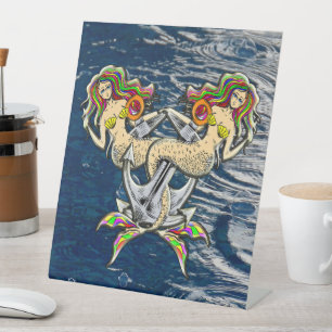 Bound Mermaids - Nautical Design for Ocean Lovers Pedestal Sign