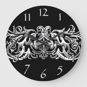 Bound Monsters White Print Wall Clock