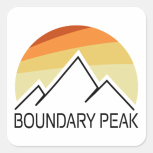 Boundary Peak Nevada Retro Square Sticker