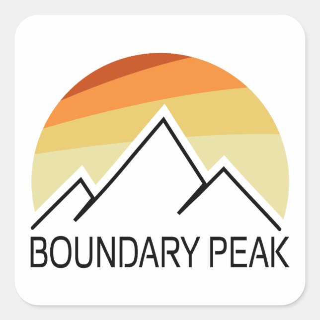 Boundary Peak Nevada Retro Square Sticker (Front)