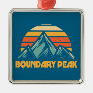 Boundary Peak Nevada Retro Turquoise Metal Ornament