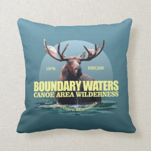 Boundary Waters CAW (Moose) WT Throw Pillow