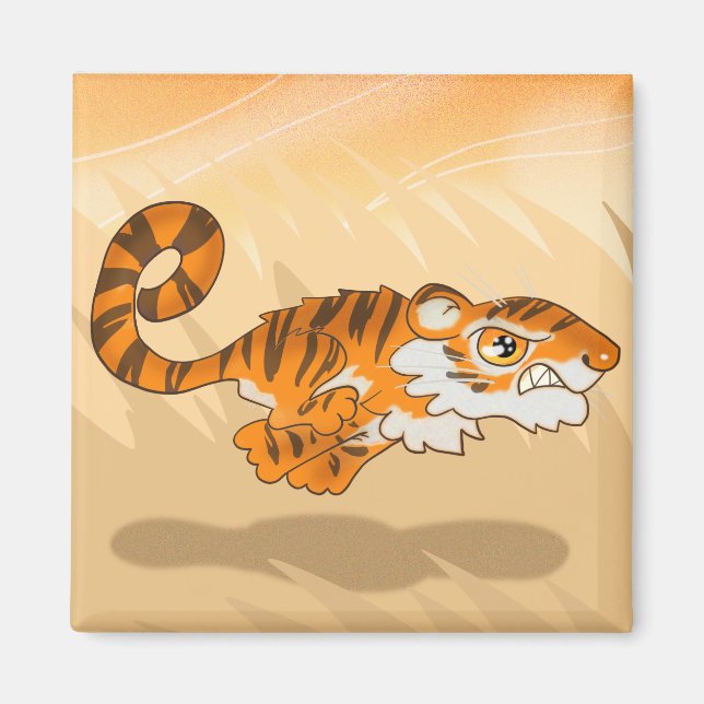 Bounding Tiger Magnet (Front)