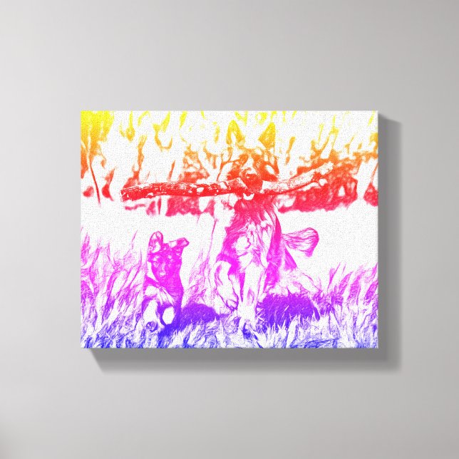  "Boundless Joy: Mumu in Action" dog  Canvas Print (Front)