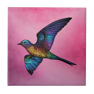 Boundless Wanderer: Multicoloured Swift Bird Tile