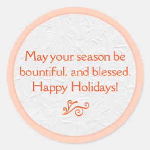 Bountiful & Blessed Holiday Round Sticker