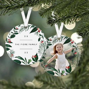 Bountiful Botanical Personalized Photo Ornament