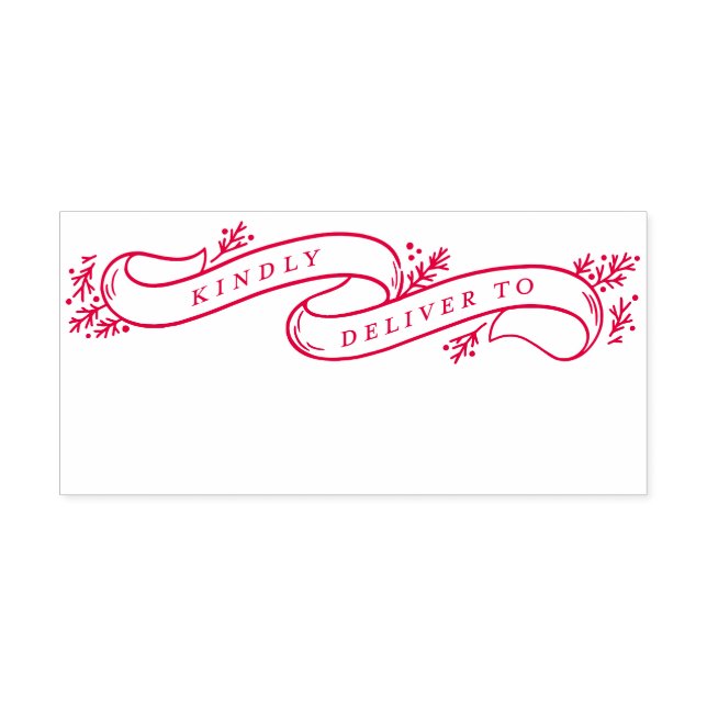 Bountiful Branches Red and White Christmas Self-inking Stamp (Design)