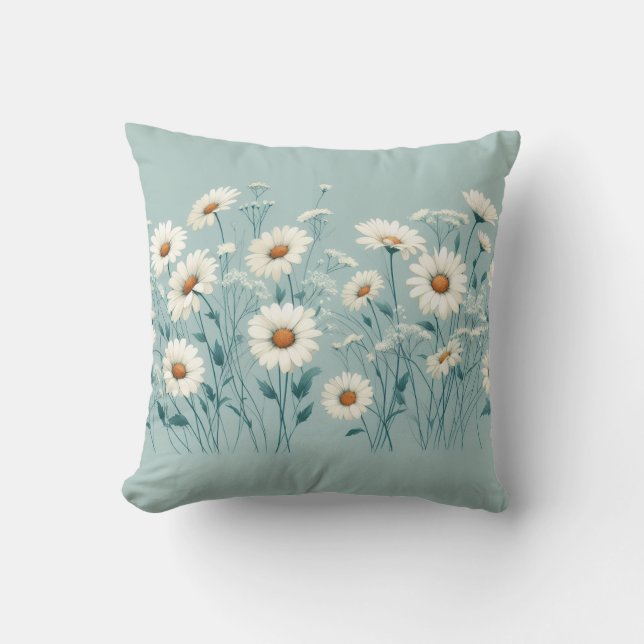 Bountiful Daisy's  Throw Pillow (Front)