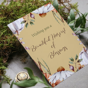 Bountiful Harvest Thanksgiving Holiday Watercolor Card