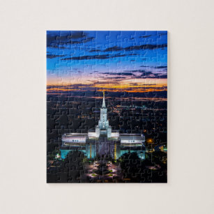 Bountiful Lds Mormon Temple Sunset Jigsaw Puzzle