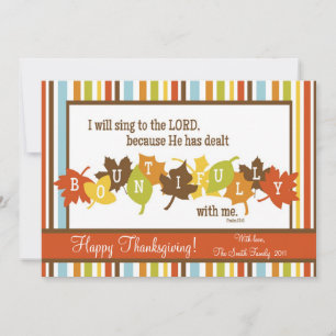 BOUNTIFUL Scripture Thanksgiving Card-Customize It Holiday Card