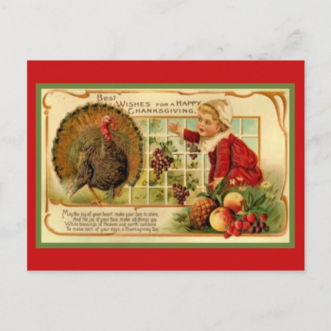 Bountiful Thanksgiving Holiday Postcard (Front)