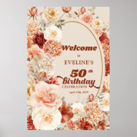 Bouquet autumn flowers rust 50th birthday Welcome