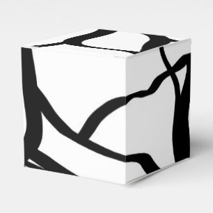 Bouquet Blanc: Abstract White & Black Favor Box