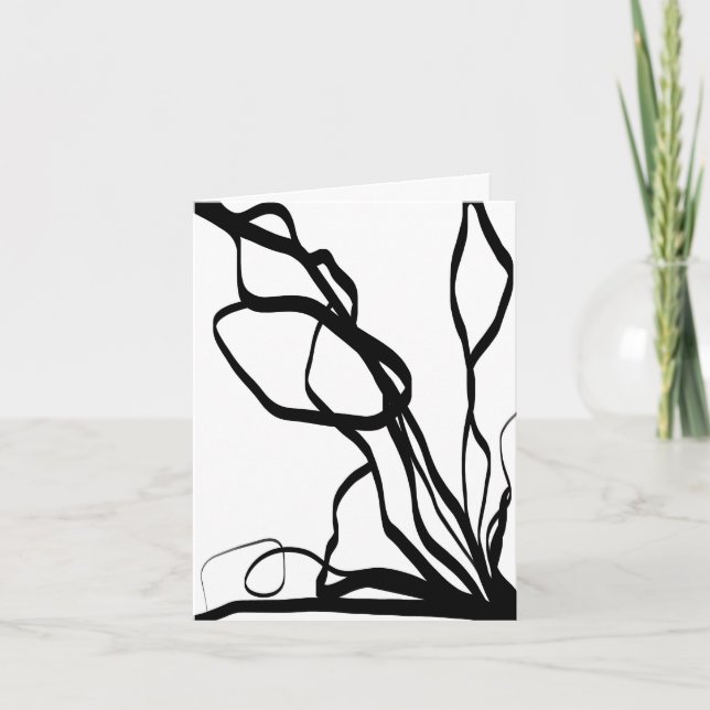 Bouquet Blanc : Abstrait blanc & noir (Devant)