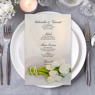 Bouquet blanc Tulip Printemps Menu Mariage