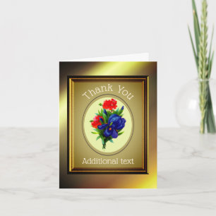 Bouquet bleu Iris Carte de remerciements personnal