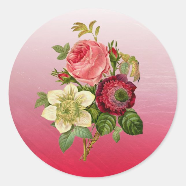 Bouquet Bourgogne de Stickers Rose (Devant)