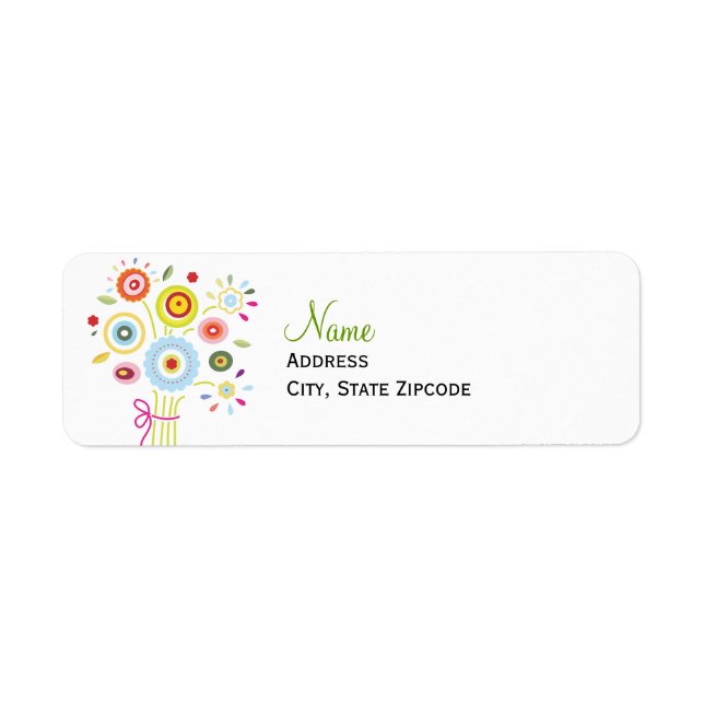 Bouquet Bridal Shower Address Label (Front)