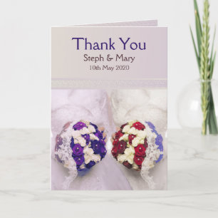 Bouquet Brides Card: Lesbian Wedding Thank You Card