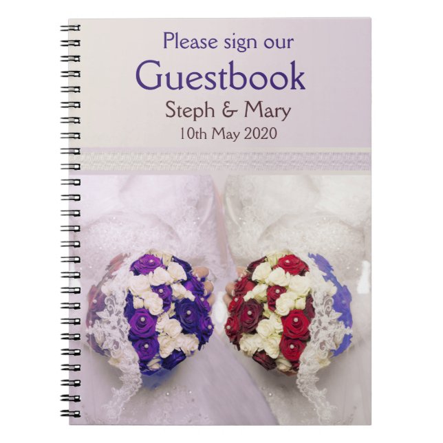 Bouquet Brides Guestbook for a Lesbian Wedding Notebook (Front)