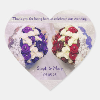 Bouquet Brides Heart Sticker Lesbian Wedding Favou
