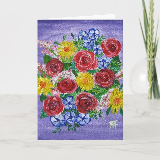 Bouquet coloré - Carte de voeux (Devant)