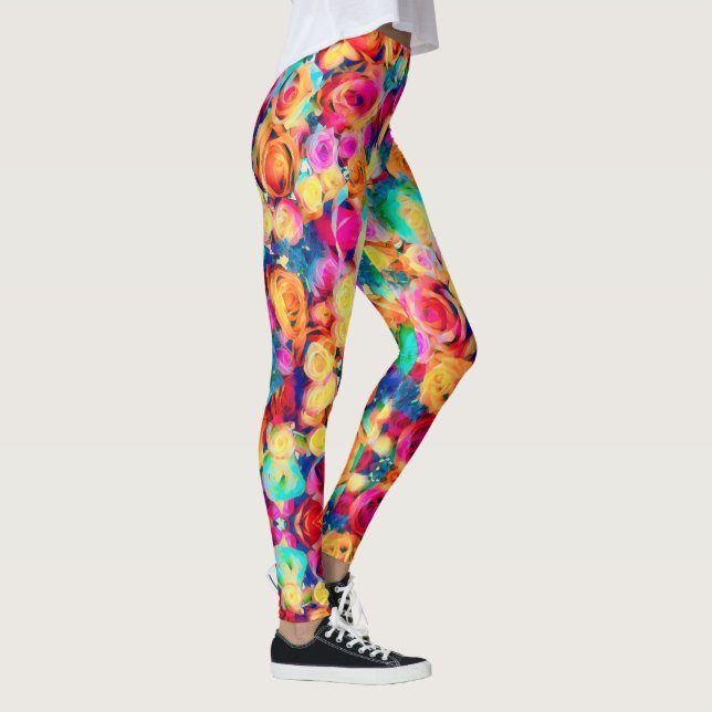 Bouquet coloré Rose Leggings (Droite)
