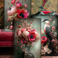 Bouquet Couture, Bird, Portrait & Floral Art Set