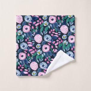 Bouquet d'aquarelle bleu marine rose