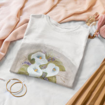 Bouquet d'aquarelle de cals blancs T-shirt