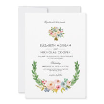 Bouquet d'aquarelle douce | Invitation