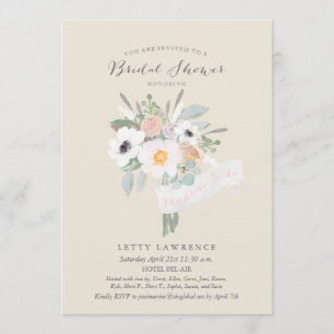 Bouquet d'aquarelle Invitation à la douche nuptial