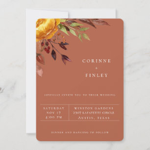 Bouquet d'automne rustique Invitation de mariage r