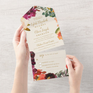Bouquet d'automne sauvage Invitation de mariage