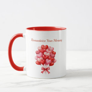 Bouquet de ballons en forme de cœur 3D Tasse à caf