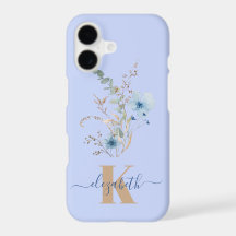 bouquet de fleurs aquarelle bleu poussiéreux rusti