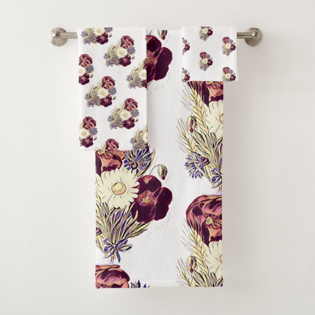 Bouquet de fleurs bleues blanches rustiques bordea (En situation)